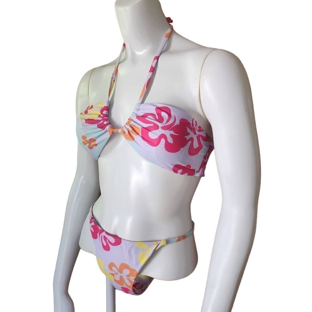 Romwe Floral Halter Top Bikini (S)